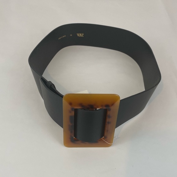 ZARA Black PU Leather Belt NWT - Picture 4 of 7